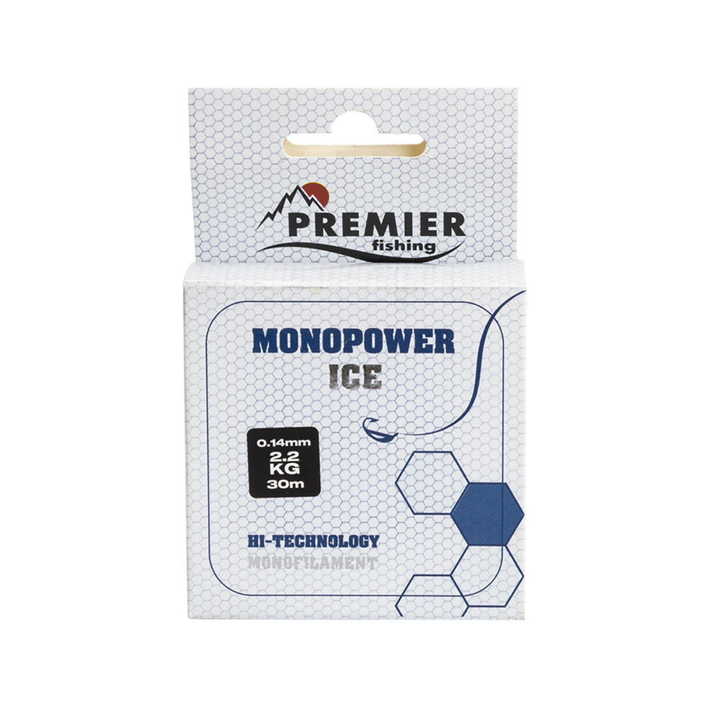 Леска MONOPOWER ICE 0,14mm/30m Clear Nylon PREMIER fishing (PR-MI-T-014-30). Фото №3