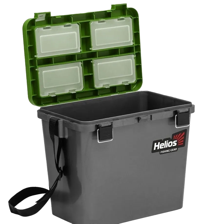 Ящик рыболовный зимний односекционный серый/салатовый Helios (HS-IB-19-GG-1). Фото №2 Ящик рыболовный зимний односекционный серый/салатовый Helios (HS-IB-19-GG-1). Фото №2