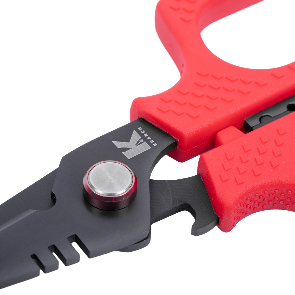 Ножницы рыболовные Kranch длина 16,2см, вес 97гр, цвет (красный). Фото №5