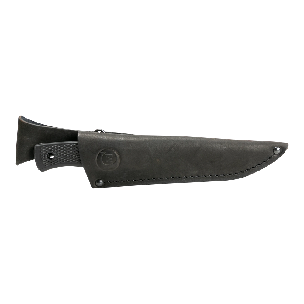 Нож Ястреб, клинок Х12МФ, след ковки, рукоять Elastron (черный). Фото №2