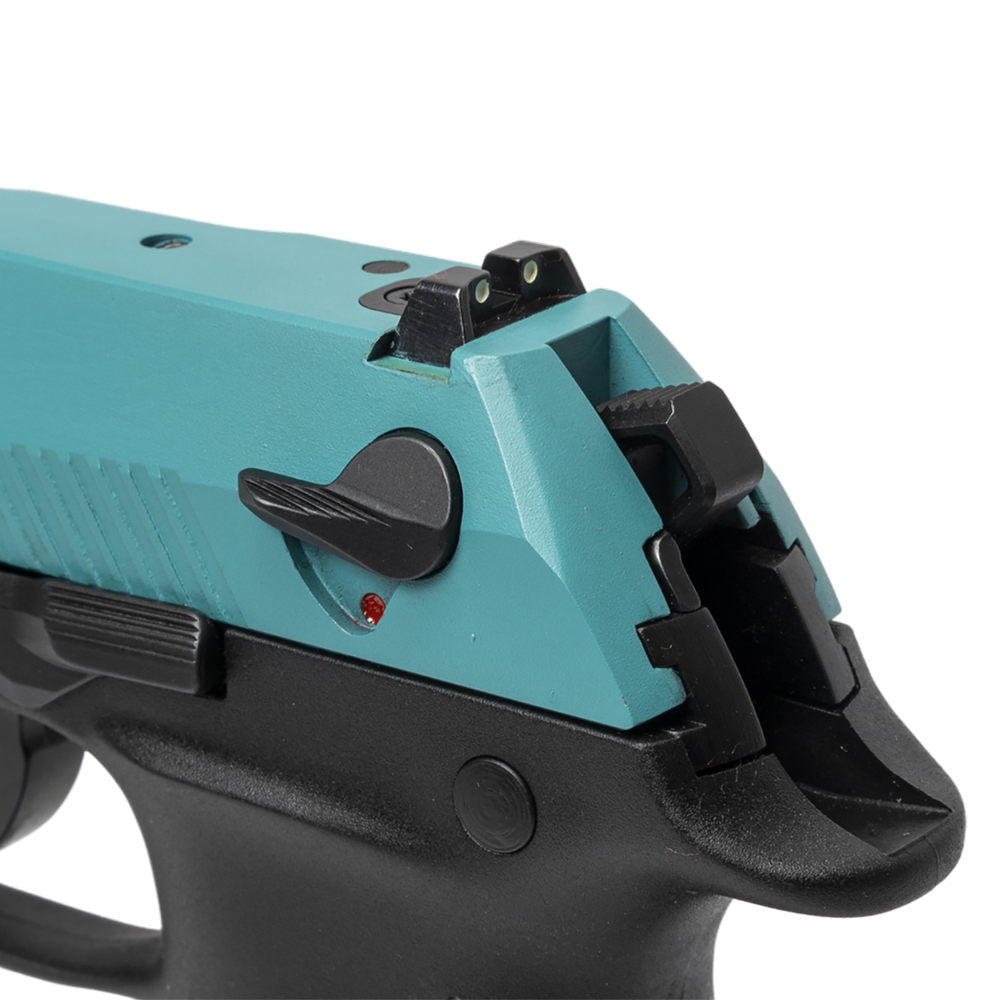 Пистолет АТА9 калибр 9*19 мм, Bosphorus, голубой затвор, черная рамка. Фото №6 Пистолет АТА9 калибр 9*19 мм, Bosphorus, голубой затвор, черная рамка. Фото №6