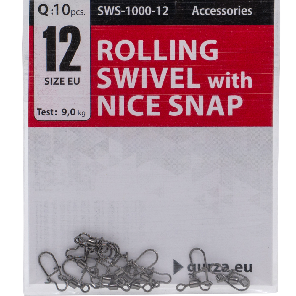 Застежка с вертлюжком Gurza - Rolling swivel/Nice Snap BN #12 10 шт./уп.. Фото №2 Застежка с вертлюжком Gurza - Rolling swivel/Nice Snap BN #12 10 шт./уп.. Фото №2