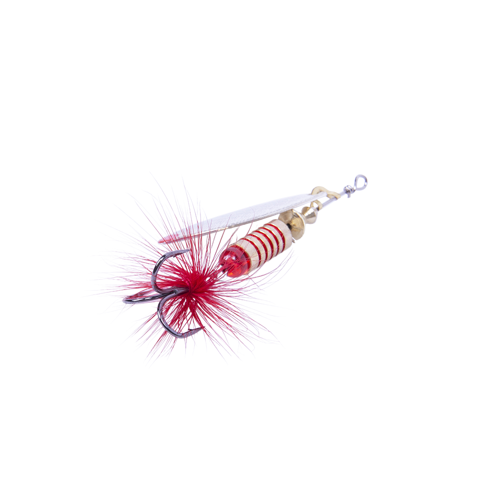 Блесна вращающаяся MADFISH Aglia Long №1, 6гр, цвет (Silver-red-dot). Фото №3