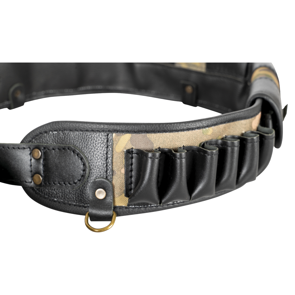 Патронташ №59 на 24 патрона (12 калибра) закрытый/открытый, 2 клапана, кожа/ткань (ИП Шунина). Фото №2