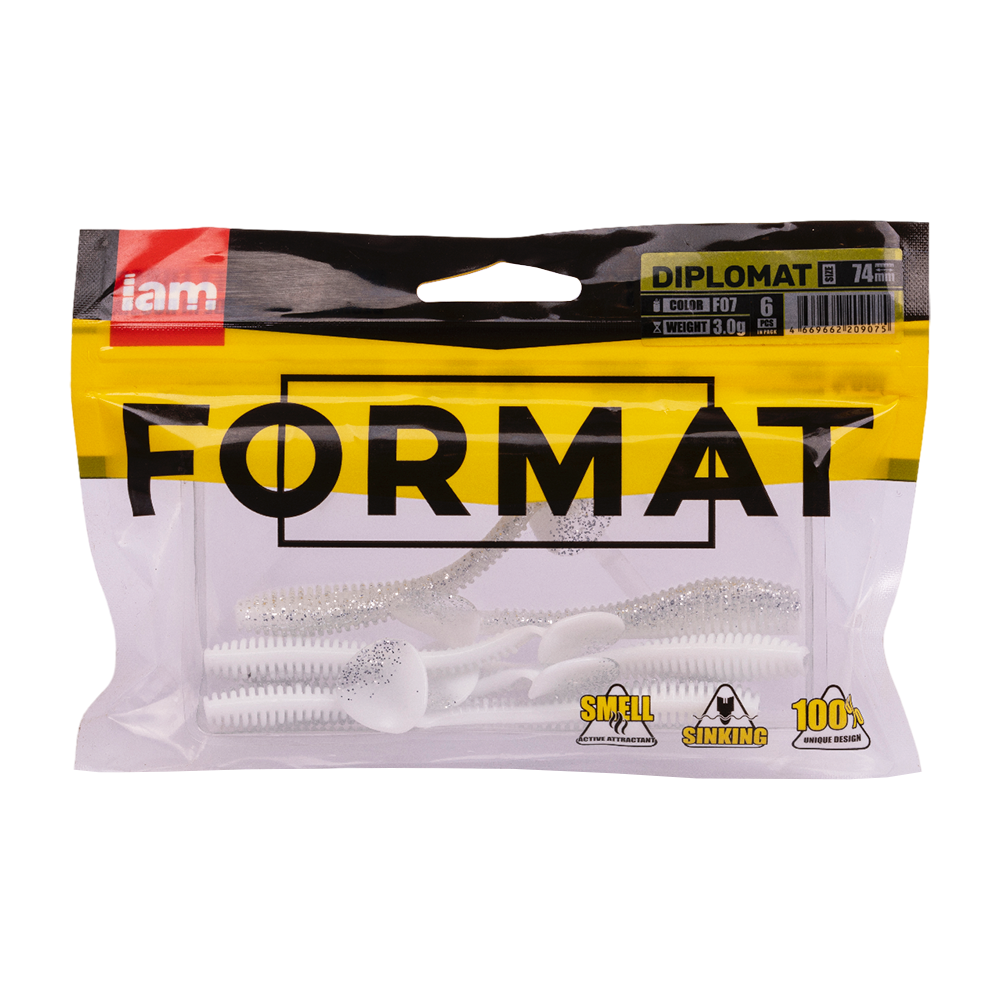 Силиконовая приманка FORMAT DIPLOMAT 74mm, цвет F07, (6шт). Фото №5