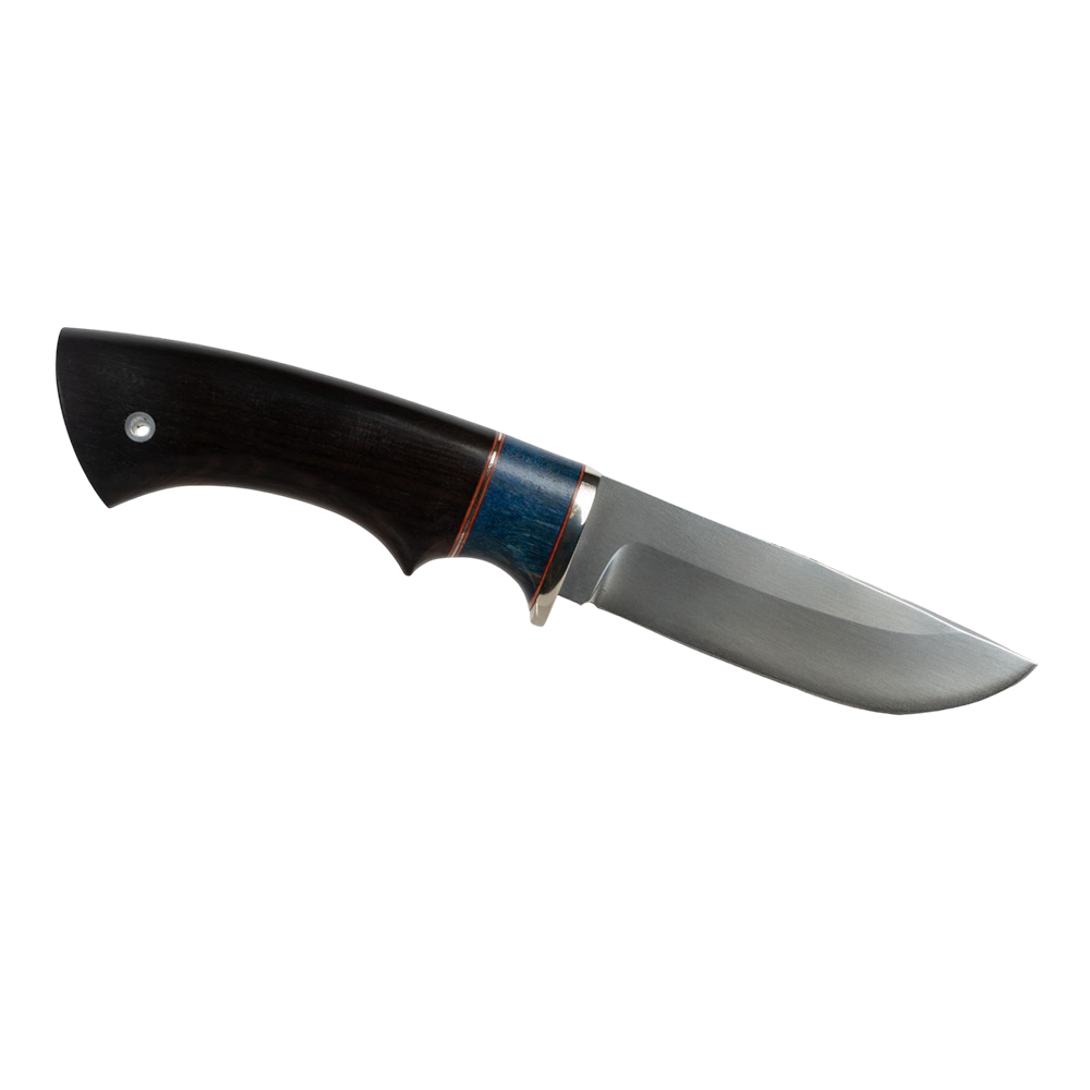 Нож МС Егерь, клинок VG-10, рукоять мельхиор, стабилизированная карельская береза, черное дерево. Фото №2 Нож МС Егерь, клинок VG-10, рукоять мельхиор, стабилизированная карельская береза, черное дерево. Фото №2