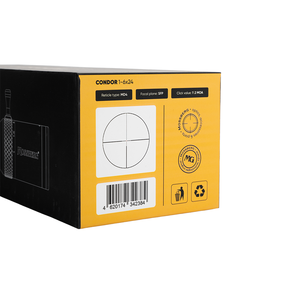 Оптический прицел MOSSBERG CONDOR 1-6х24 SFP 30мм с подсветкой (MD4) 1/2 MOA. Фото №16 Оптический прицел MOSSBERG CONDOR 1-6х24 SFP 30мм с подсветкой (MD4) 1/2 MOA. Фото №16