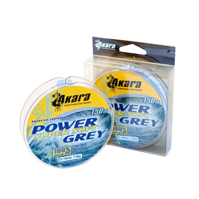 Шнур Akara Power Super Soft Grey 150 м 0,20. Фото №2