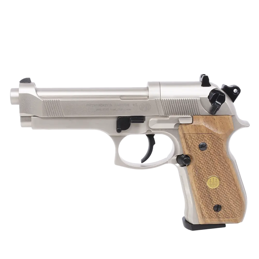 Пистолет пневматический Beretta M92 FS (никель с дерев. накладками). Фото №2