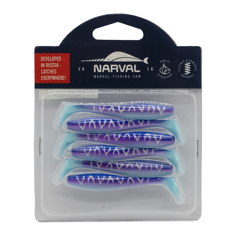 Приманка силиконовая Narval Choppy Tail 80мм, (6шт. упак.) цвет (#051) Aquamarine. Фото №2