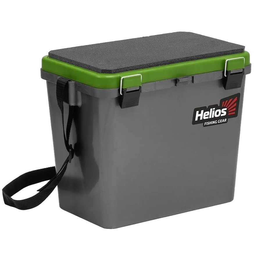 Ящик рыболовный зимний односекционный серый/салатовый Helios (HS-IB-19-GG-1). Фото №1 Ящик рыболовный зимний односекционный серый/салатовый Helios (HS-IB-19-GG-1). Фото №1