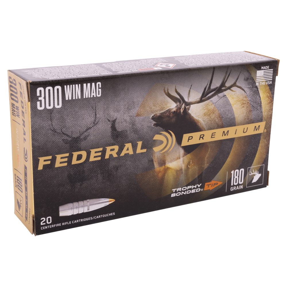 Патрон нарезной FEDERAL калибр 300 WIN MAG 11.7гр.180GR PREM. TR BONDED TIP (в пачке 20 шт.). Фото №4