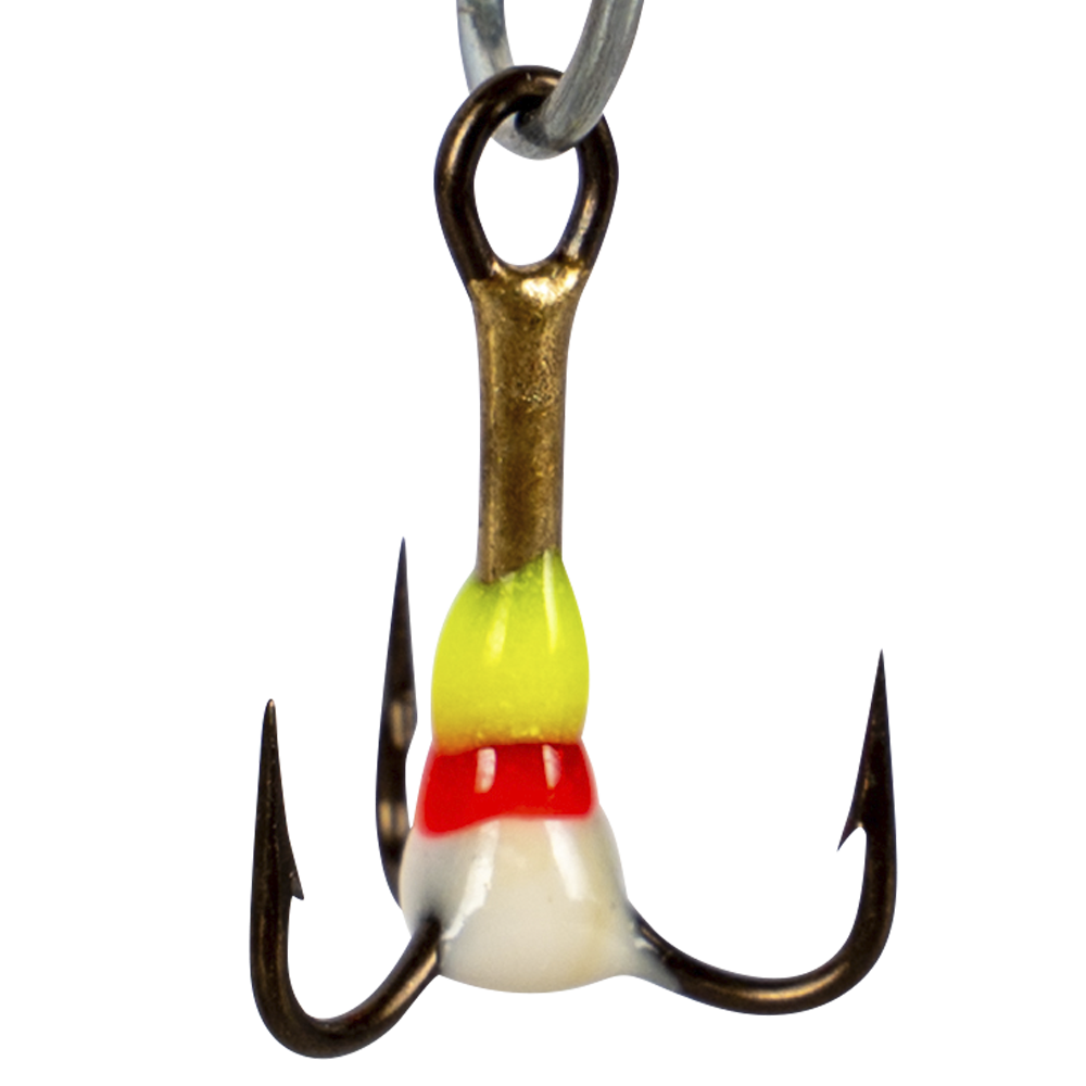 Крючок-тройник для приманок  Lucky John с каплей цвет. разм010/YRF. Фото №2