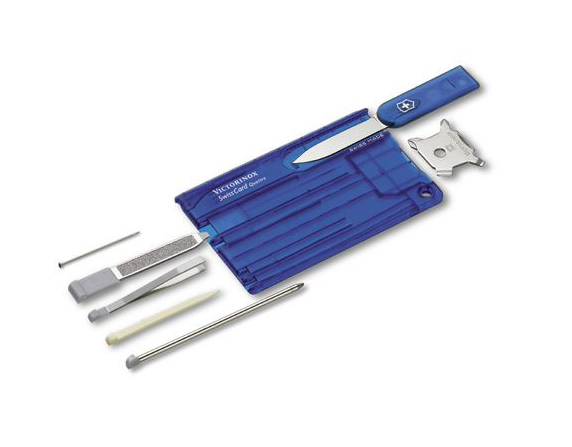 Нож Victorinox SwissCard QUATTRO, Sapphire translucent. Фото №2