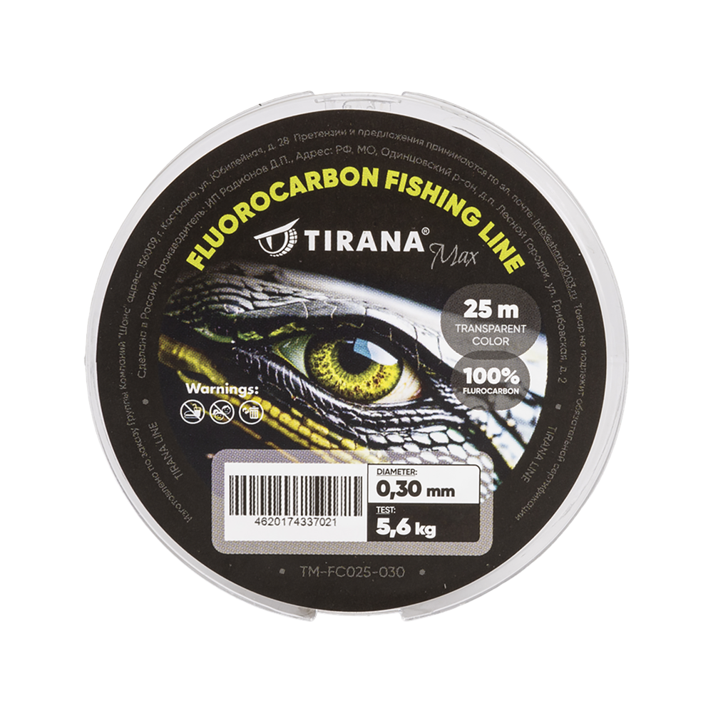 Флюорокарбон Tirana Max 25м - 0,30мм, 5,6кг. Фото №1 Флюорокарбон Tirana Max 25м - 0,30мм, 5,6кг. Фото №1
