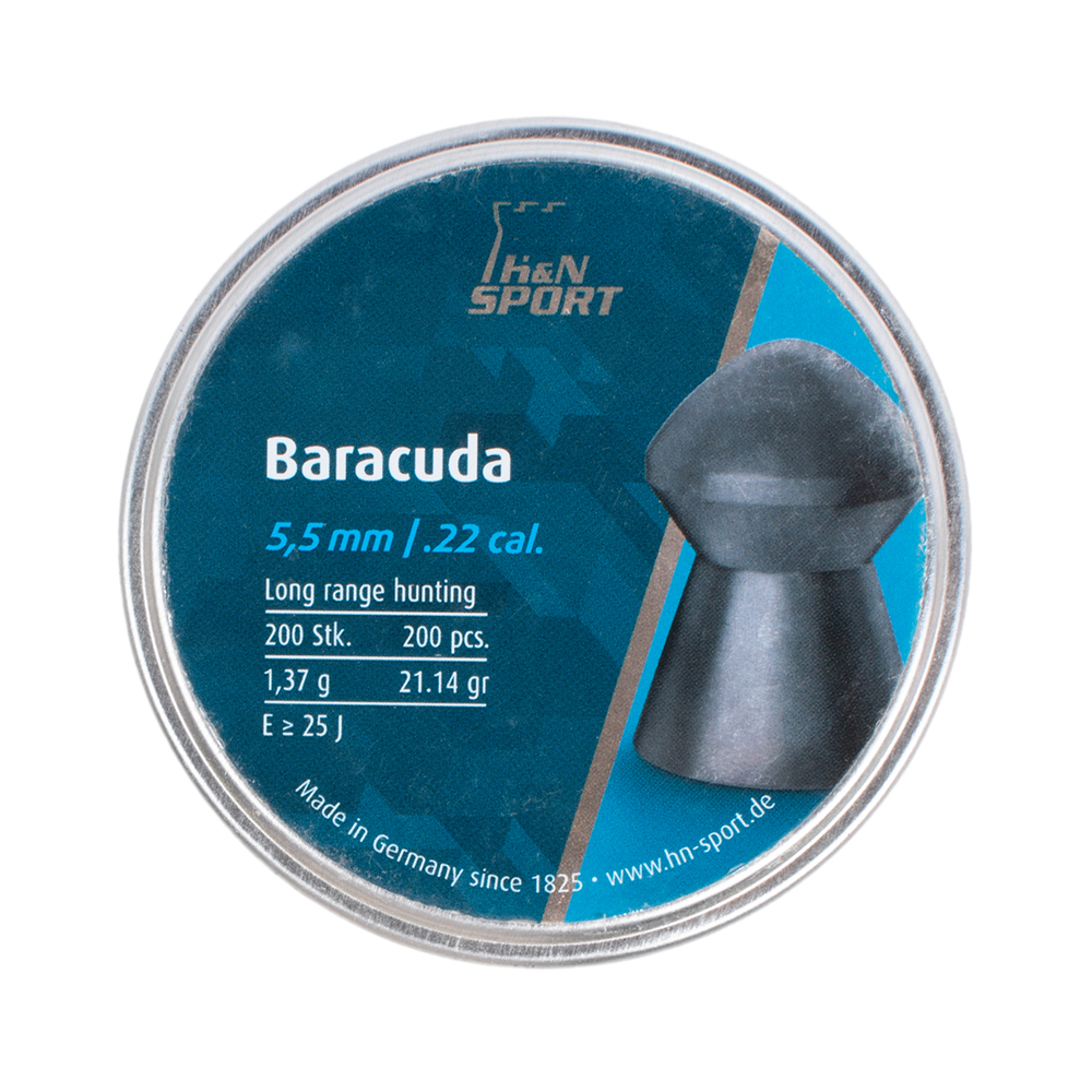 Пули пневматические "H&N Baracuda" калибр 5,5мм, 1,37г (200 в банке). Фото №1 Пули пневматические "H&N Baracuda" калибр 5,5мм, 1,37г (200 в банке). Фото №1