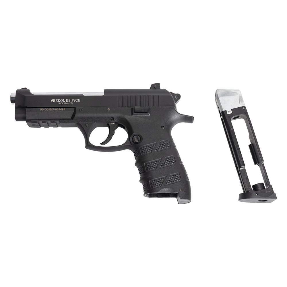 Пистолет пневматический EKOL ES P92 B Black, (металл) (Blowback) калибр 4,5 мм, 3 Дж. Фото №5 Пистолет пневматический EKOL ES P92 B Black, (металл) (Blowback) калибр 4,5 мм, 3 Дж. Фото №5