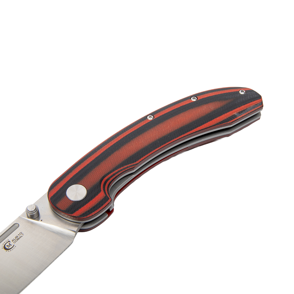 Нож складной МС "Тунгус" сталь AUS-10, рукоять G10 (черно-красная). Фото №5