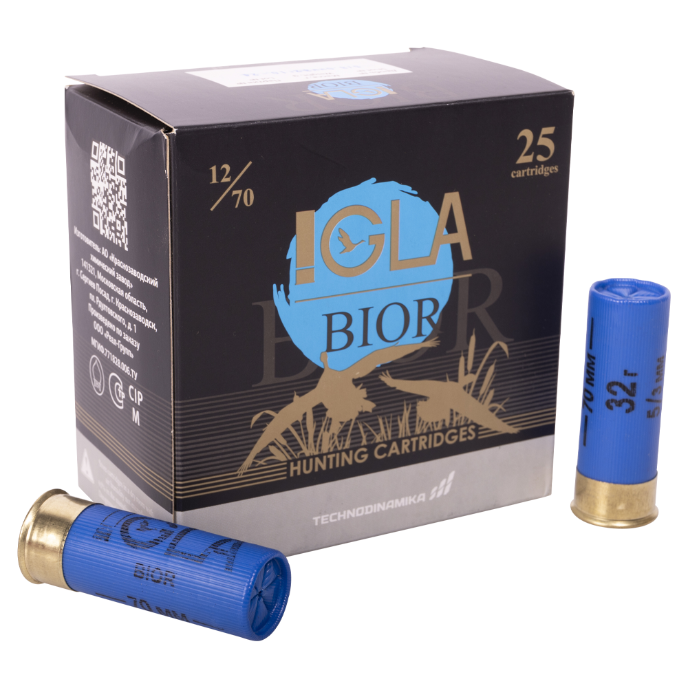 Патрон "Игла-Биор" 12/70 №5 32 гр. (пачка 25шт, короб., 250). Фото №1