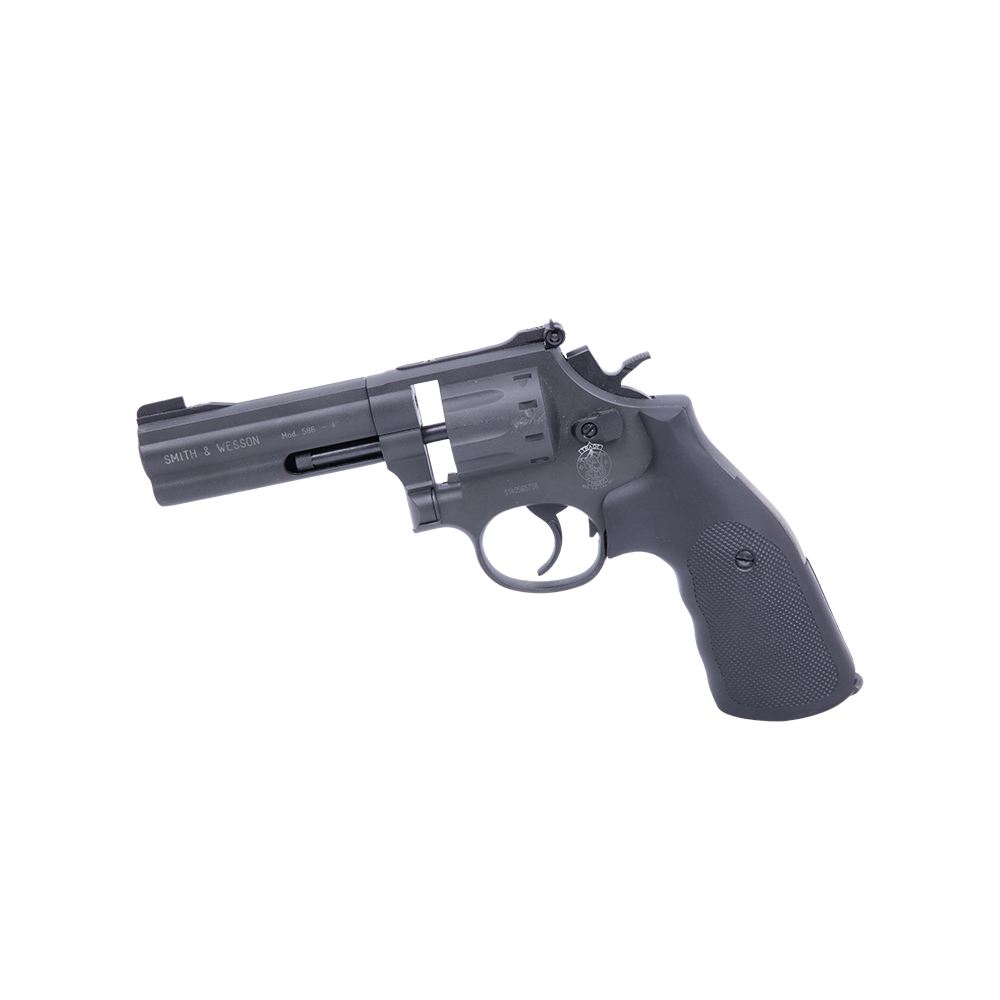 Пистолет пневматический S&W 586-4" (чёрный с чёрными резиновыми накладками). Фото №4