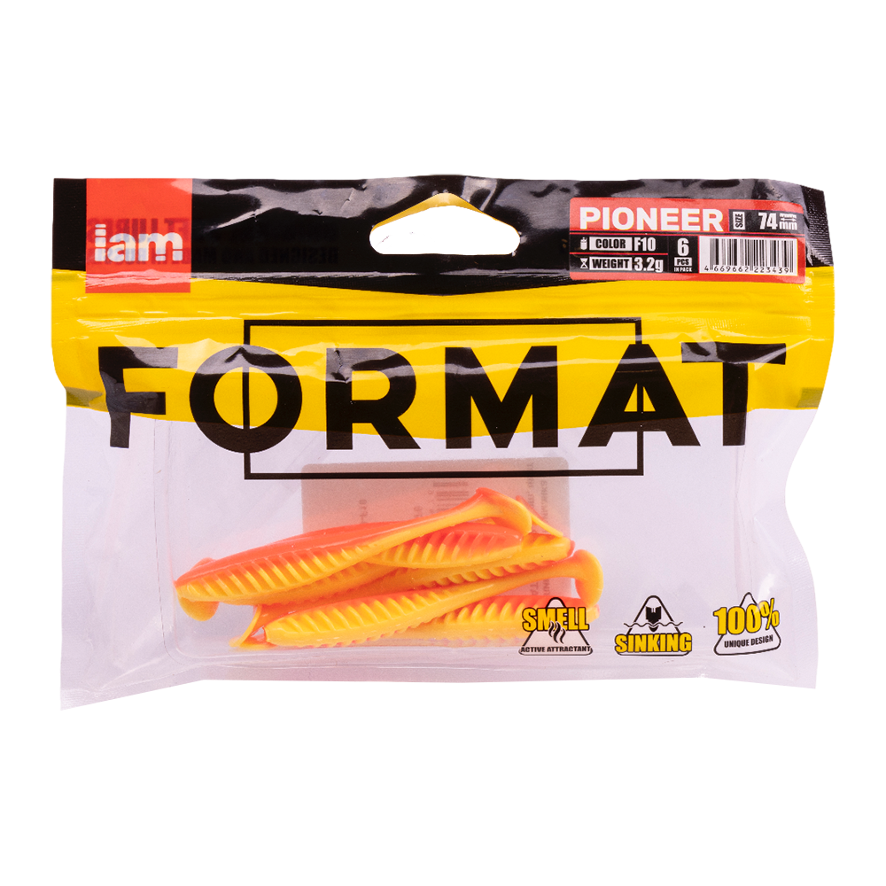 Силиконовая приманка FORMAT PIONEER 74mm, цвет F10, (6шт). Фото №5 Силиконовая приманка FORMAT PIONEER 74mm, цвет F10, (6шт). Фото №5