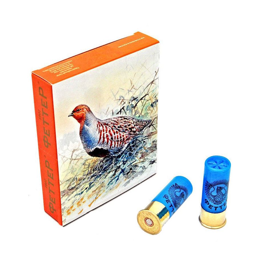 Патрон ФЕТТЕР ТЕМАТИЧЕСКИЙ (Куропатка) 12/70 дробь №8 30гр. (в коробке 10 шт). Фото №2