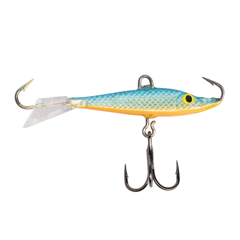 Балансир Kuusamo Tasapaino 50мм, 7гр, цвет (BLU/S/FO) с тройником. Фото №1