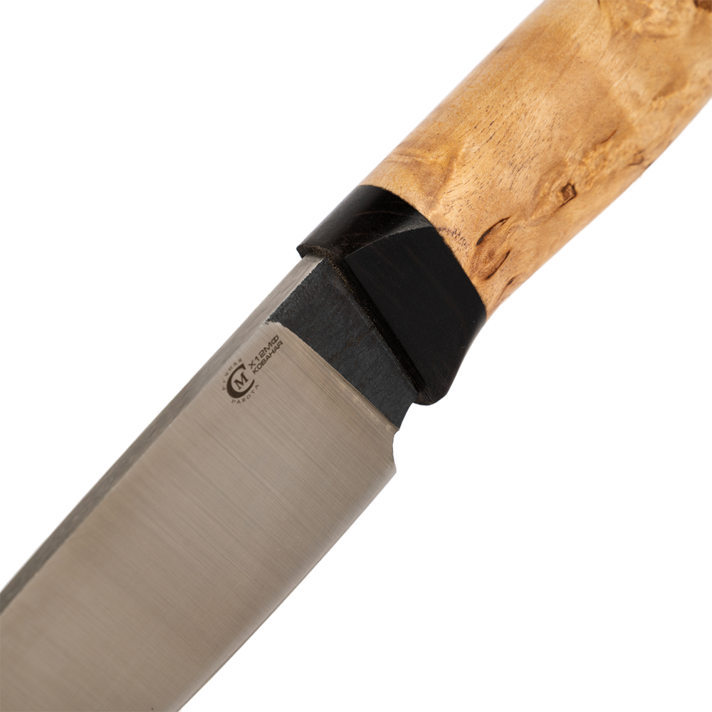 Нож МС Сокол, клинок кованая сталь Х12МФ, рукоять карельская береза, граб.. Фото №6