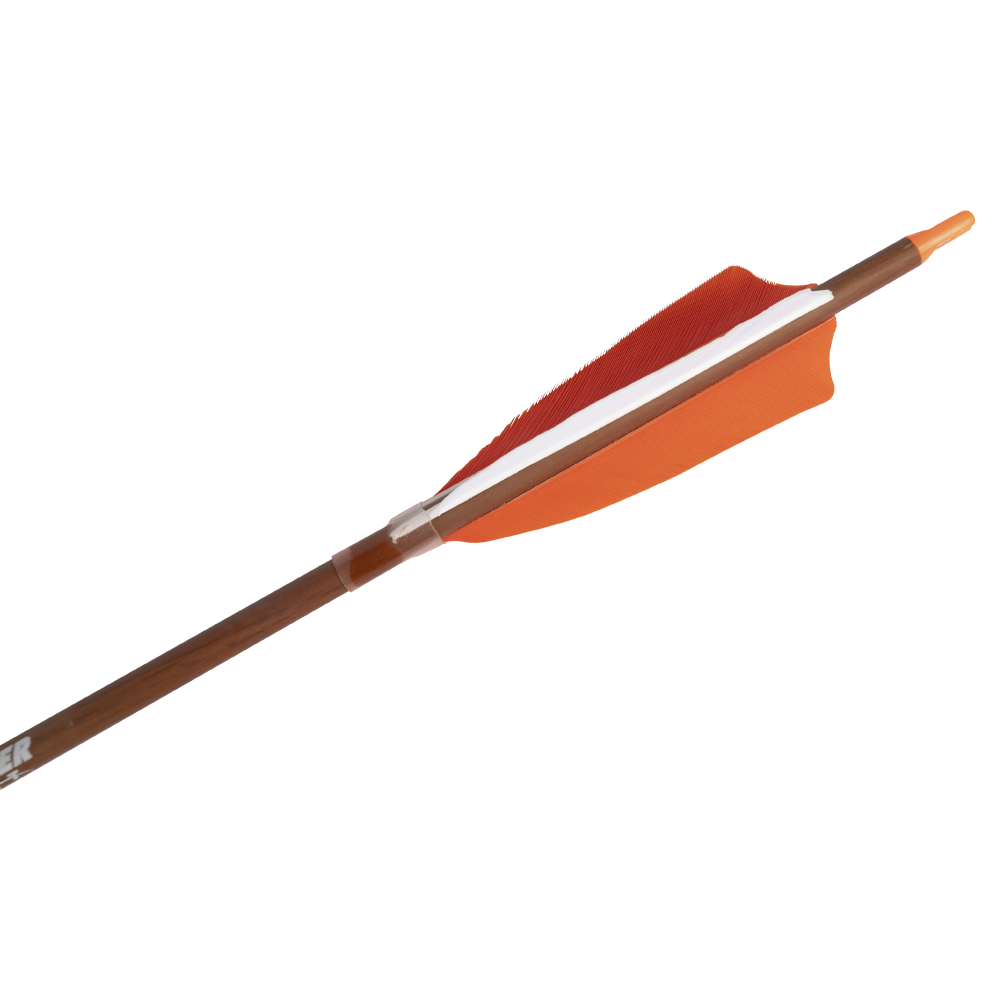 Стрела лучная карбон под дерево Centershot Grizzly 400 натуральное оперение 4". Фото №2