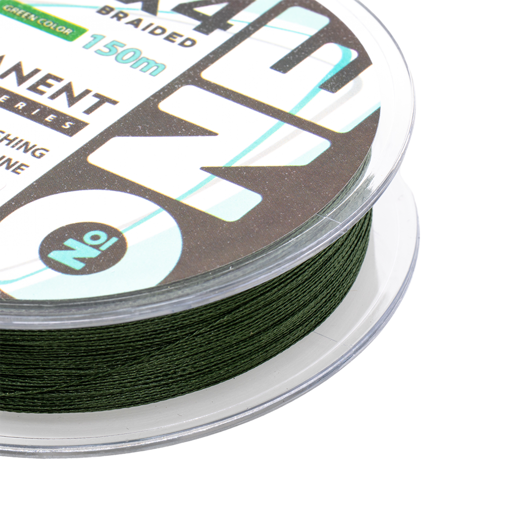 Плетеная леска №ONE PERMANENT Х4-150 (green) d0.16. Фото №4