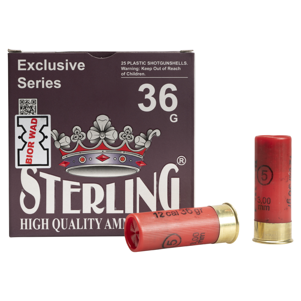 Патрон STERLING 12/70 Bior № 5 36 гр. (пачка 25 шт.). Фото №1 Патрон STERLING 12/70 Bior № 5 36 гр. (пачка 25 шт.). Фото №1