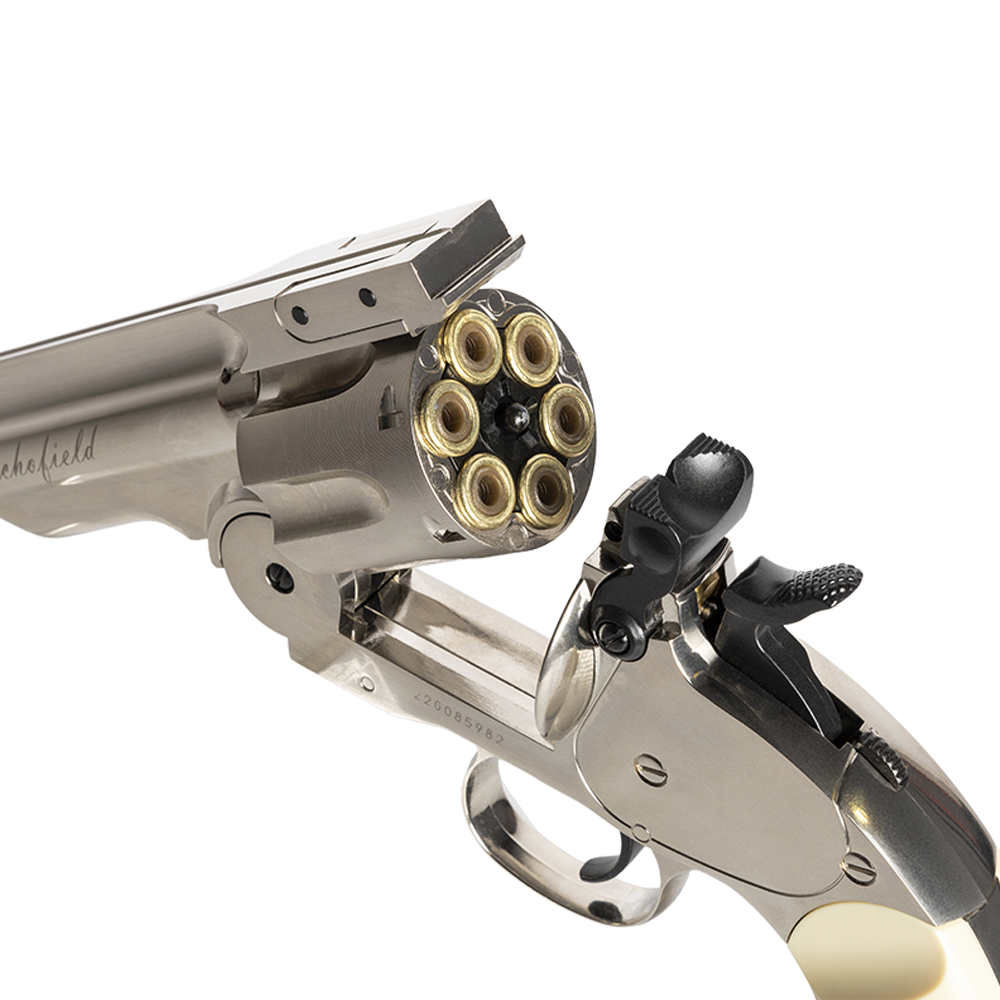 Револьвер пневматический ASG Schofield 6" Silver, калибр 4,5 мм. Фото №3