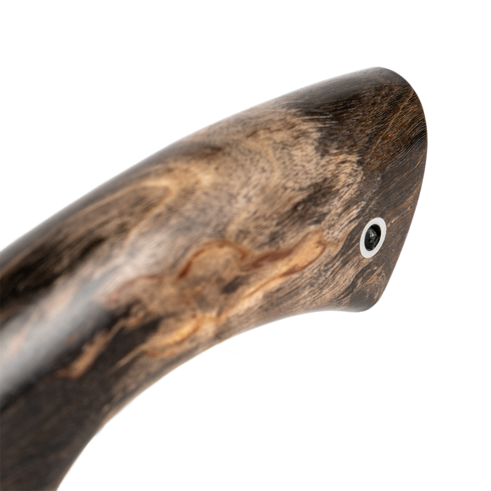 Нож МС Близнец, клинок D2, рукоять стабилизированная карельская береза, литье мельхиор. Фото №7