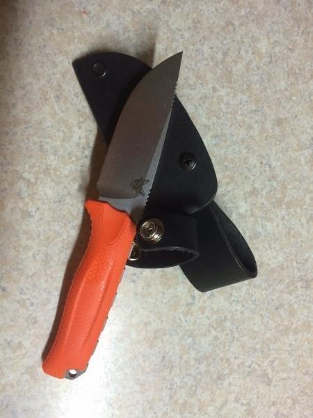 Нож Benchmade Steep Mountain, оранжевая рукоять (фиксированное лезвие). Фото №2