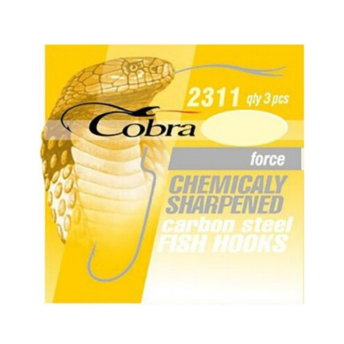 Крючок "Force" NSB-02/0 2311 (3шт) (Cobra). Фото №1
