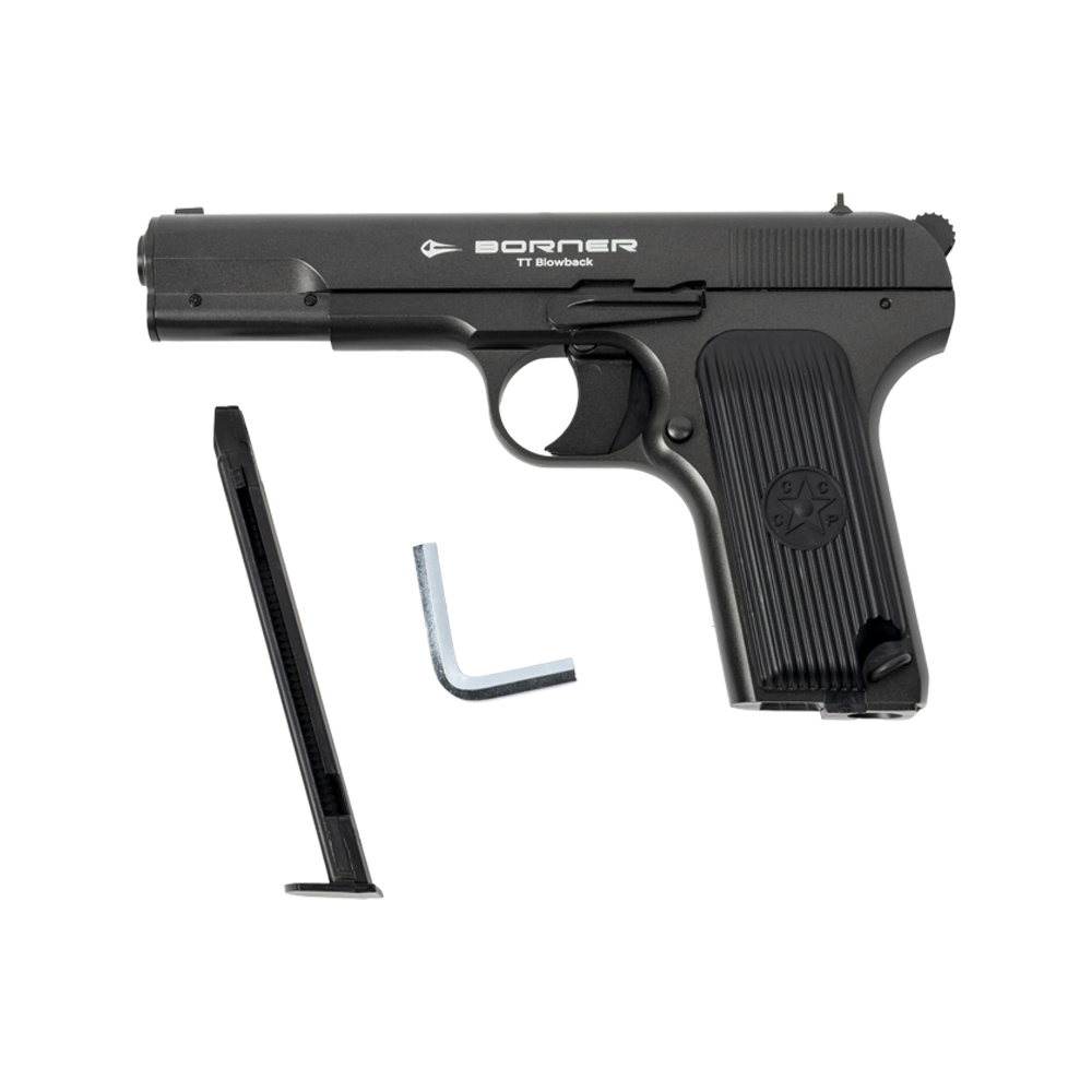 Пистолет пневматический BORNER TT Blowback, калибр 4,5 мм /BBs . Фото №12