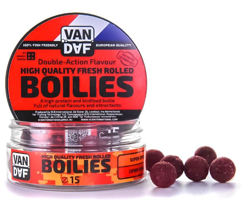 Бойлы VAN DAF Супер-спайс (острый), 15 мм, красный, 100 г.. Фото №2