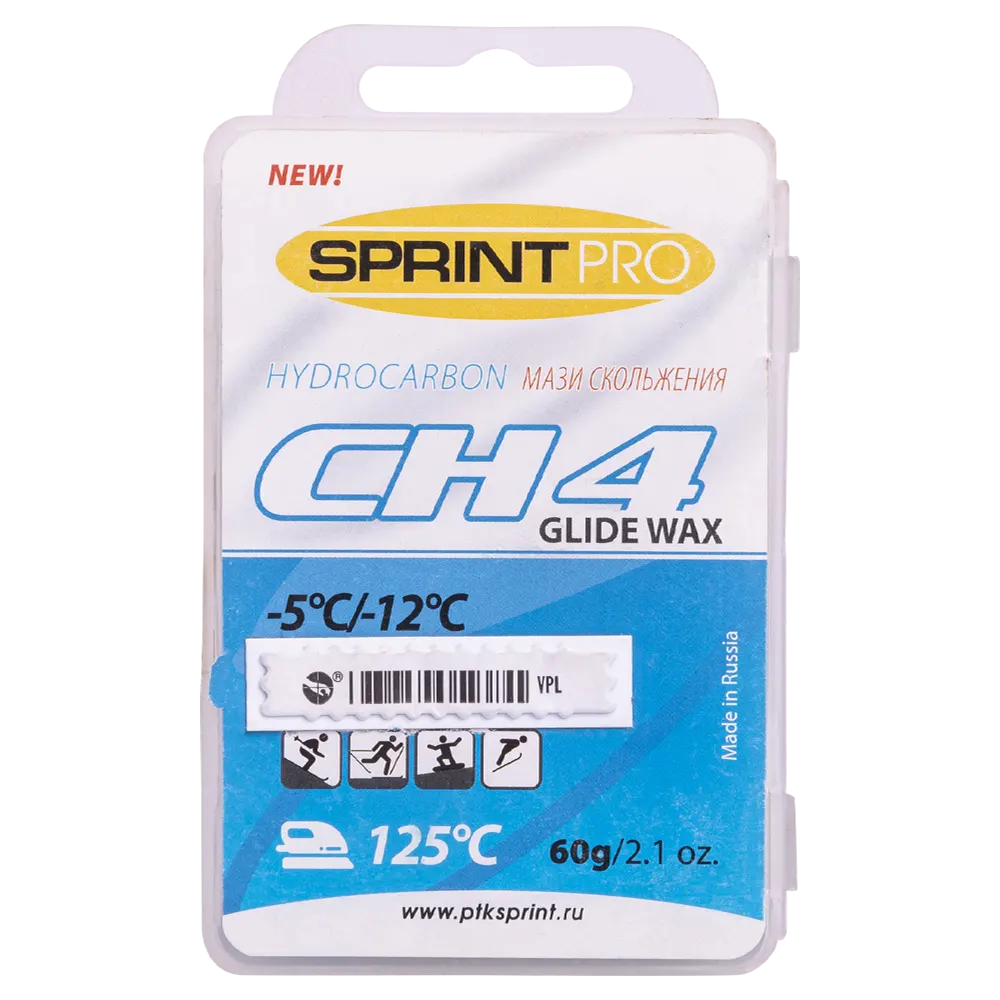Мази скольжения SPRINT, CH4 Blue, (-5 -12 С), 60 г (СПРИНТ). Фото №1