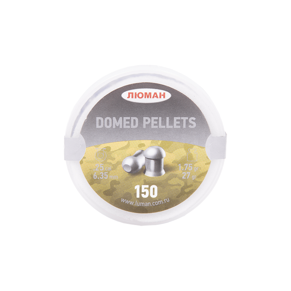 Пуля пневматическая "Domed pellets", 1,75 г.6,35 мм. (150 шт.) . Фото №1