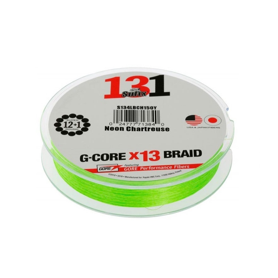 Леска плетеная SUFIX 131 ярко-зеленый 150м 0.165мм 9,1кг . Фото №1