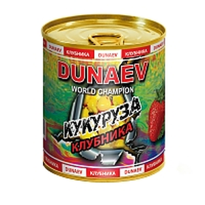 Добавка для прикормки "Dunaev" м/банка 320мл Кукуруза Клубника. Фото №1