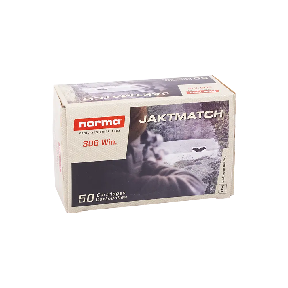 Патрон нарезной NORMA калибр 308 WIN Jaktmatch 9,7 гр. 150 grn. (в пачке 50 шт.). Фото №1