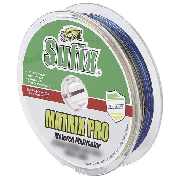 Леска плетеная SUFIX Matrix Pro x6 разноцветная 100м 0.12мм 8.1кг. Фото №1