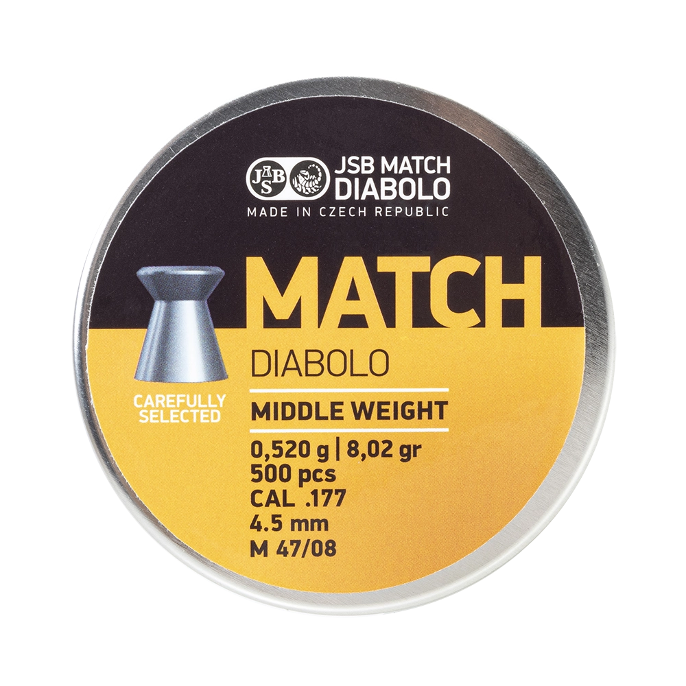 Пуля пневматическая "JSB Yellow Match Diabolo", калибр 4,5мм (177 калибр) 0,52 г. 8,02 gr (500 шт). Фото №5 Пуля пневматическая "JSB Yellow Match Diabolo", калибр 4,5мм (177 калибр) 0,52 г. 8,02 gr (500 шт). Фото №5