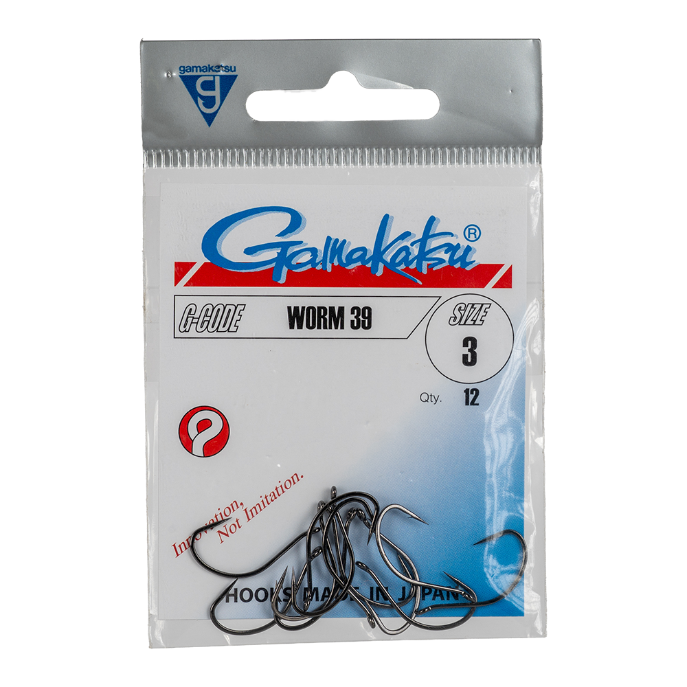 Крючок Gamakatsu Hook Worm 39 (SPR) Black №03. Фото №1