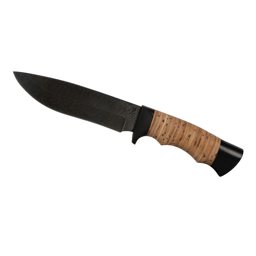 Нож МС Близнец, клинок дамаск, рукоять береста, граб. Фото №1 Нож МС Близнец, клинок дамаск, рукоять береста, граб. Фото №1