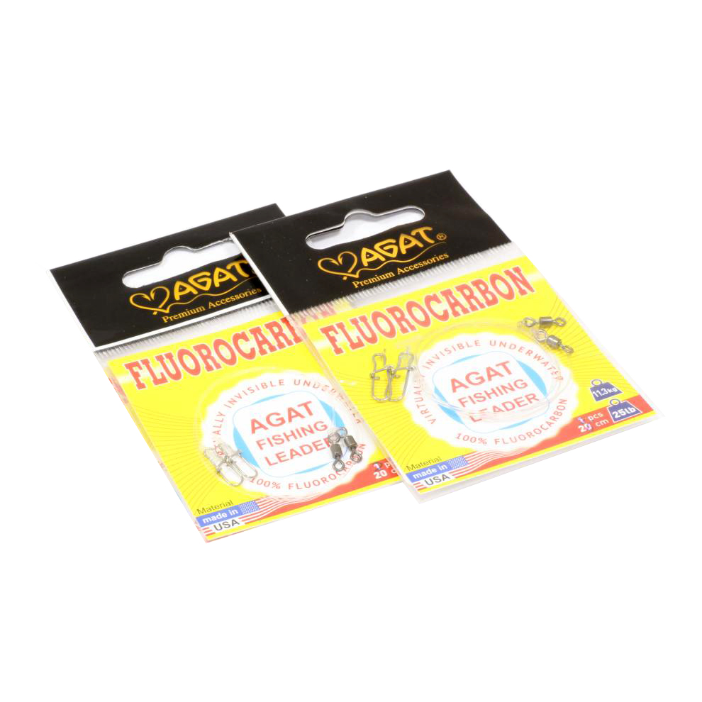 Поводок Fluorocarbon 25lb 30см (2шт) (завязаны узлом, сверху термоусадка). Фото №1