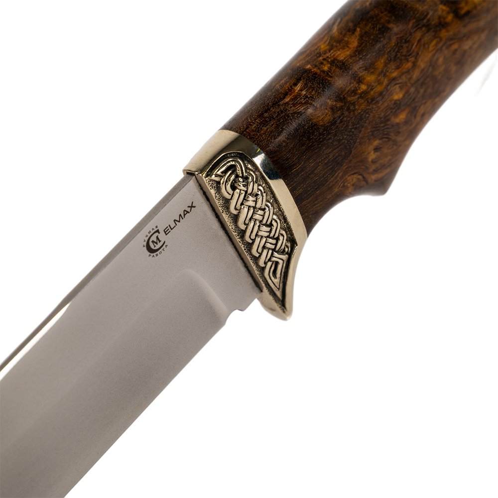 Нож МС "Егерь", сталь ELMAX, литье, рукоять стабилизированная карельская береза. Фото №6