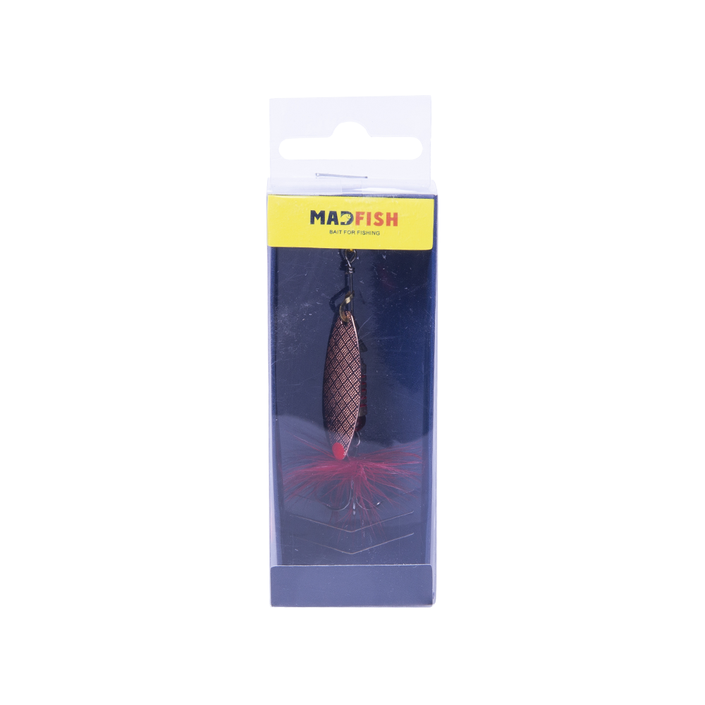 Блесна вращающаяся MADFISH Aglia Long №1, 6гр, цвет (Copper-red-dot). Фото №1