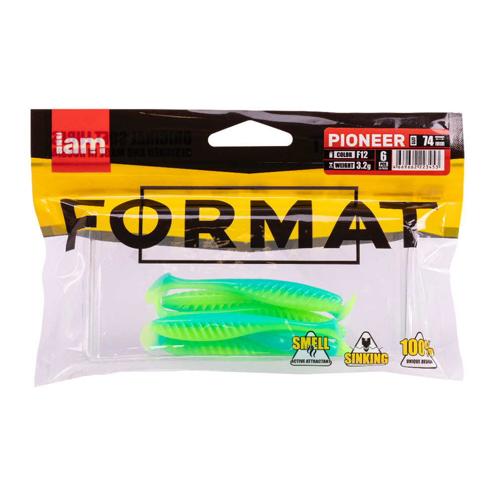 Силиконовая приманка FORMAT PIONEER 74mm, цвет F12, (6шт). Фото №5